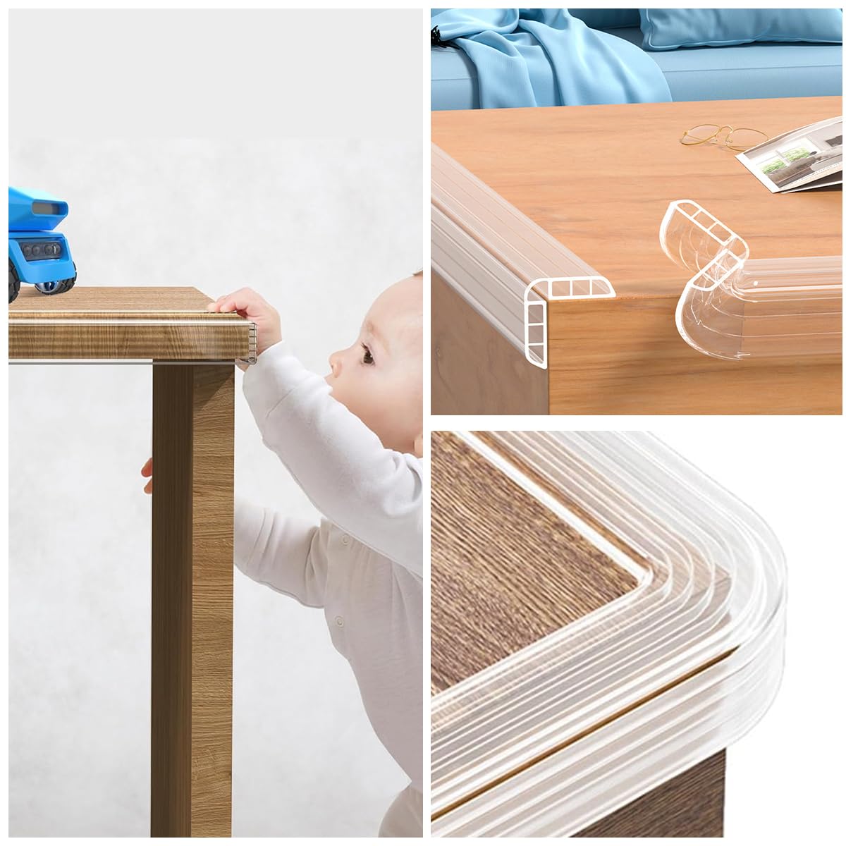 SNOWIE SOFT Corner Protector for Baby with 3.3 ft Length featuring Air Bubble Cushion | Transparent Edge Guard for Tables and Cabinets