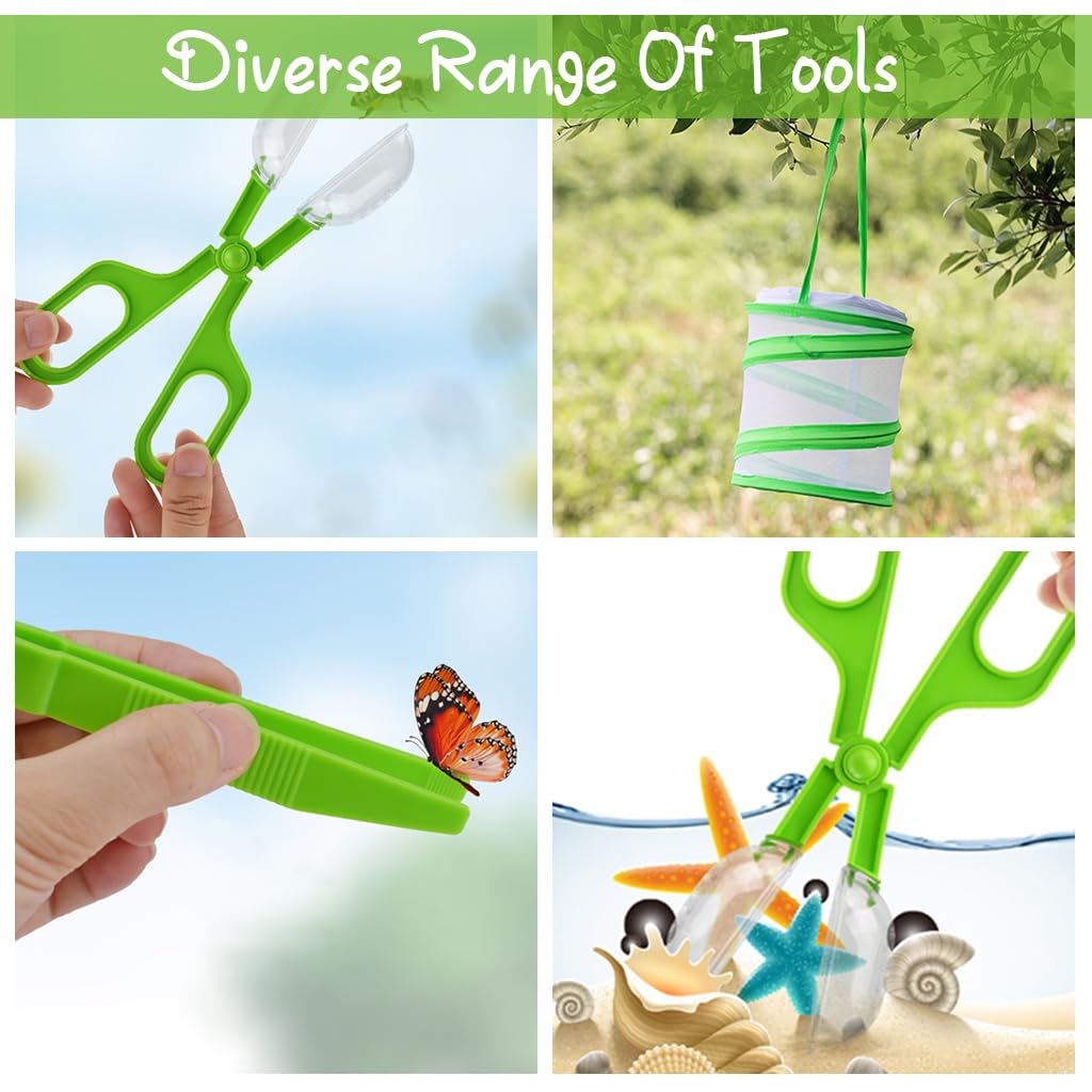 HASTHIP Bug Catching Tool Set for Kids with Magnifying Glass and Mesh Cage 6 Pcs | Outdoor Exploration Toy
