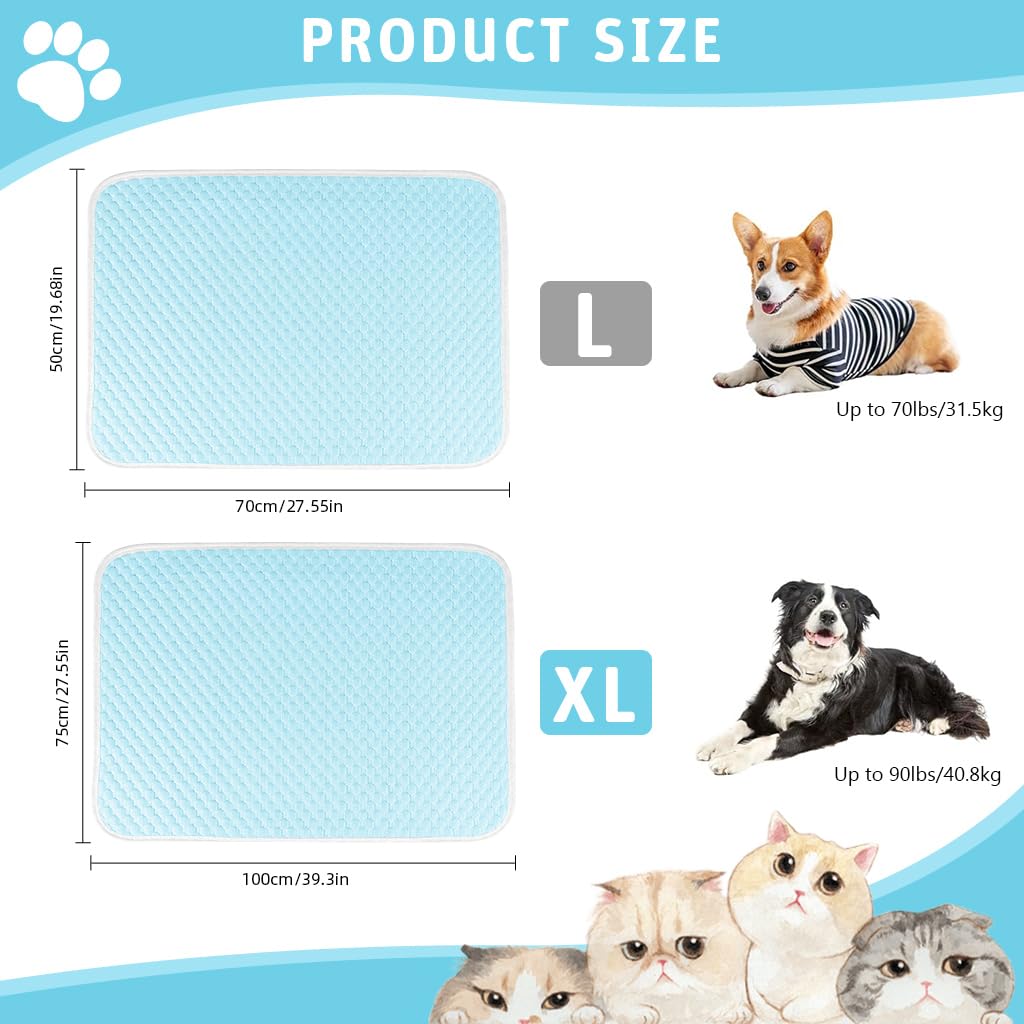 Qpets Small Dog Mat for Summer Cooling Relief with 100x75cm Breathable Mesh | Easy to Clean Pad