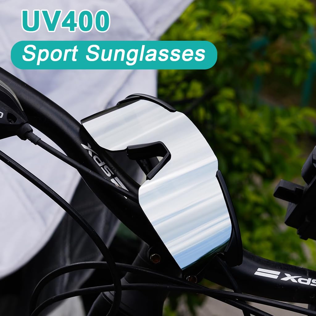 PROBEROS UV400 Sunglasses for Day and Night Riding with Anti Glare Silver Lens | Lightweight Frameless Design