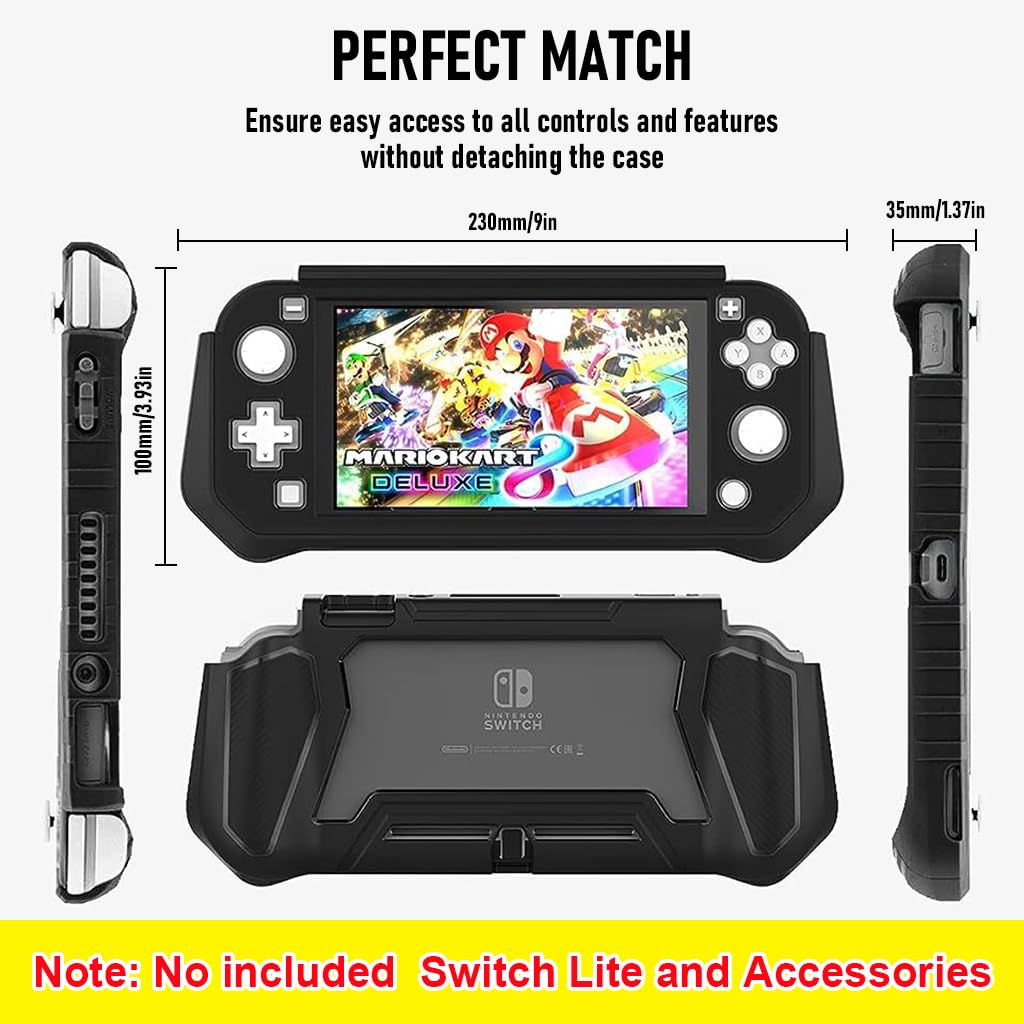 Zeitel 2 in 1 Protective Case for Nintendo Switch Lite with HD Screen Protector and TPU Grip Cover