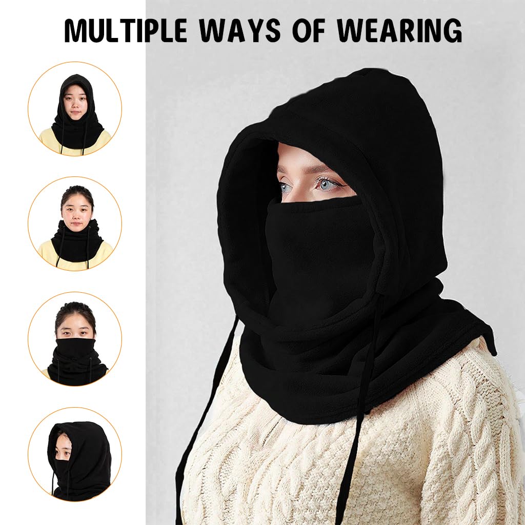 Venzina Balaclava for Winter Outdoor Use featuring Adjustable Drawstring and Warm Fleece | Ideal for Men and Women