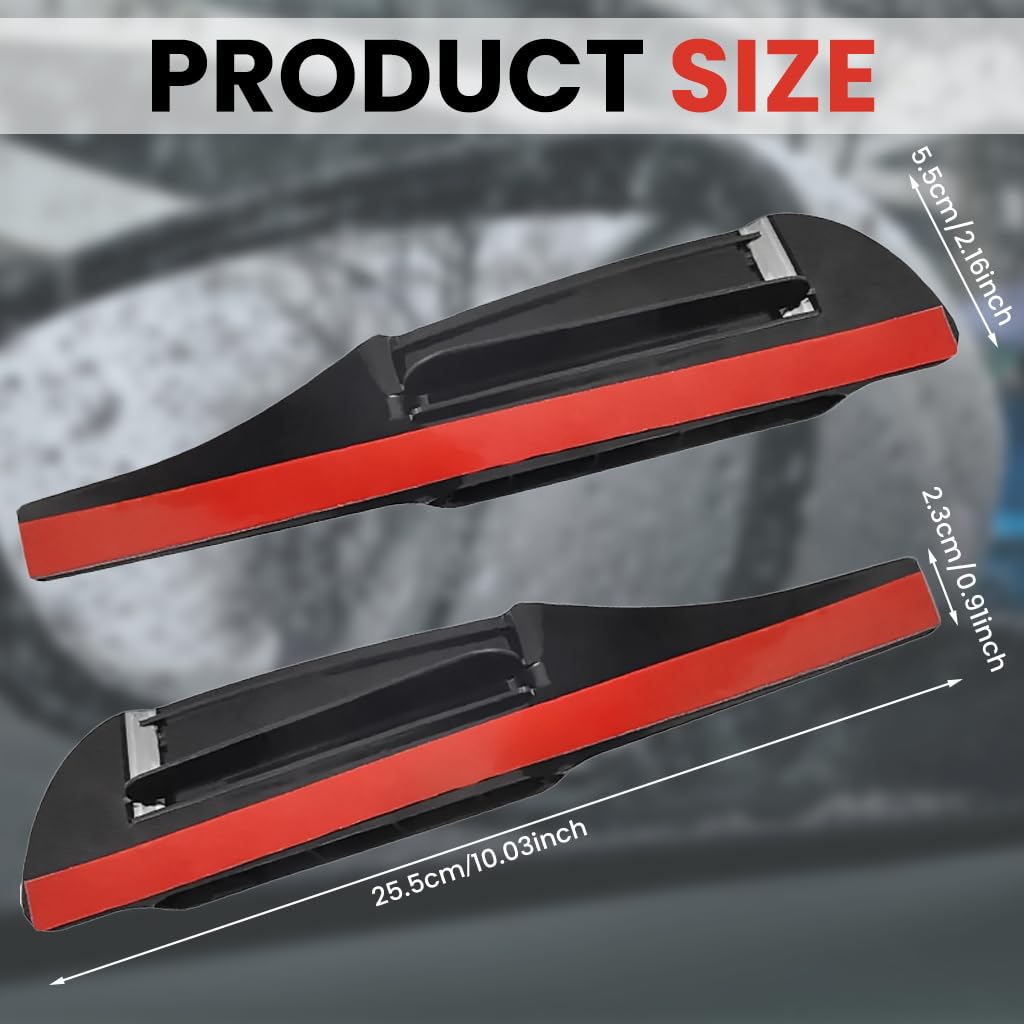 STHIRA Car Rearview Mirror Rain Eyebrow 2PCS with Air Deflector Design and PVC Guards | Clear Visibility for All Weather Driving