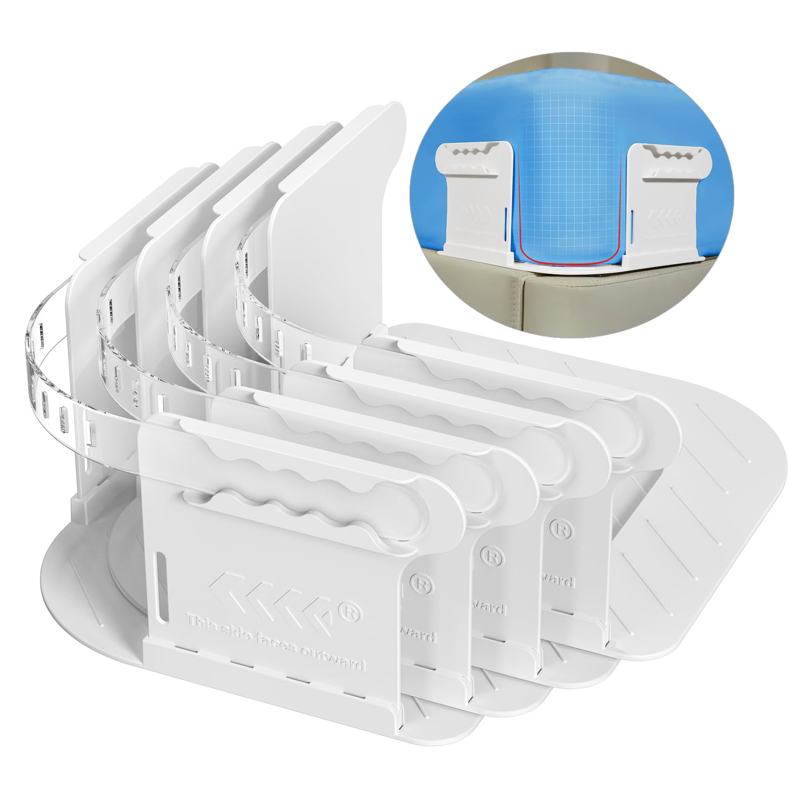 HASTHIP® Fitted Sheet Fasteners Set Invisible Bed Sheet Retainers Removable Bed Holder Retainers Corner Anchor Clamps Fitted Locks Universal Fasteners,Pack of 4