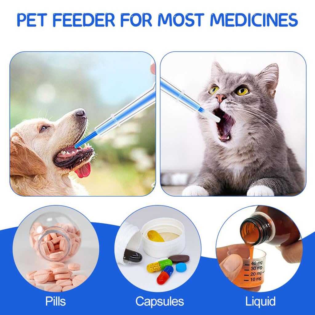 ZIBUYU Pet Medicine Syringe for Tablets and Liquids with Soft Silicone Nozzles | 2 Pack