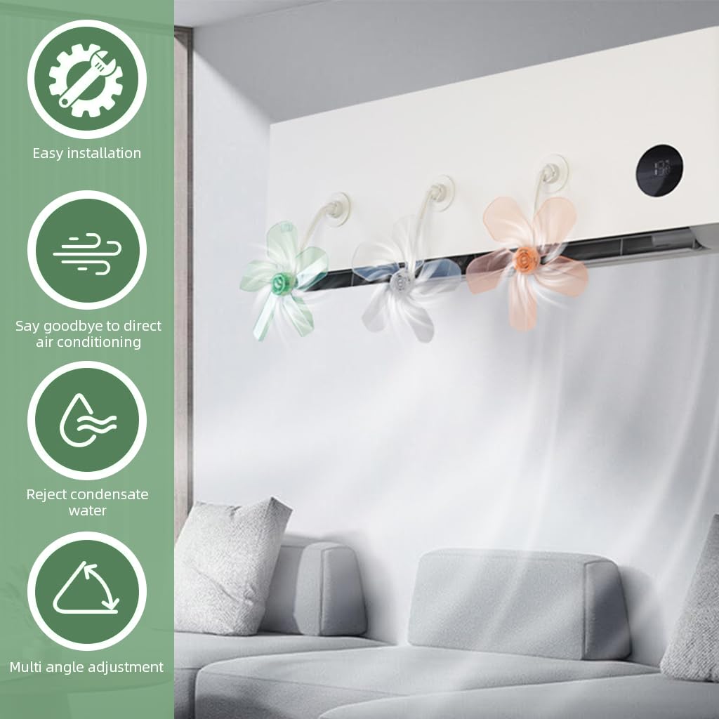 HASTHIP Air Conditioner Deflector for Room and Office featuring 3 Pcs Self Adhesive Design | Flexible Angle Adjustment Plastic Wind Shield