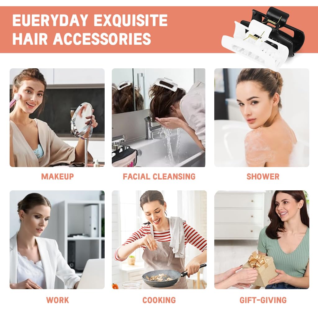 SANNIDHI Claw Clips for Women featuring 4.2 in Flexible Silicone Grip | 2 Pcs Set