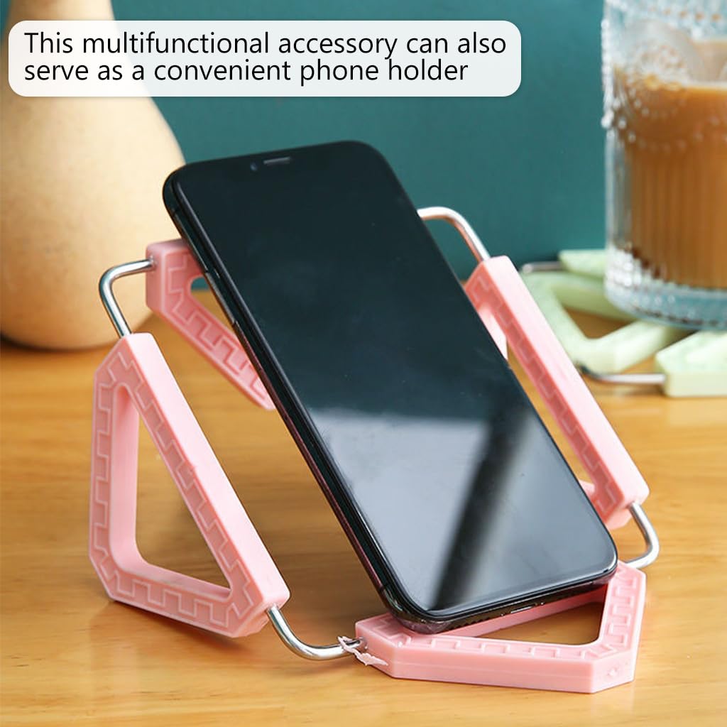 Supvox Silicone Trivet Mat Set for Hot Cookware featuring 4 PPR Triangles & Metal Frame | 3Pcs