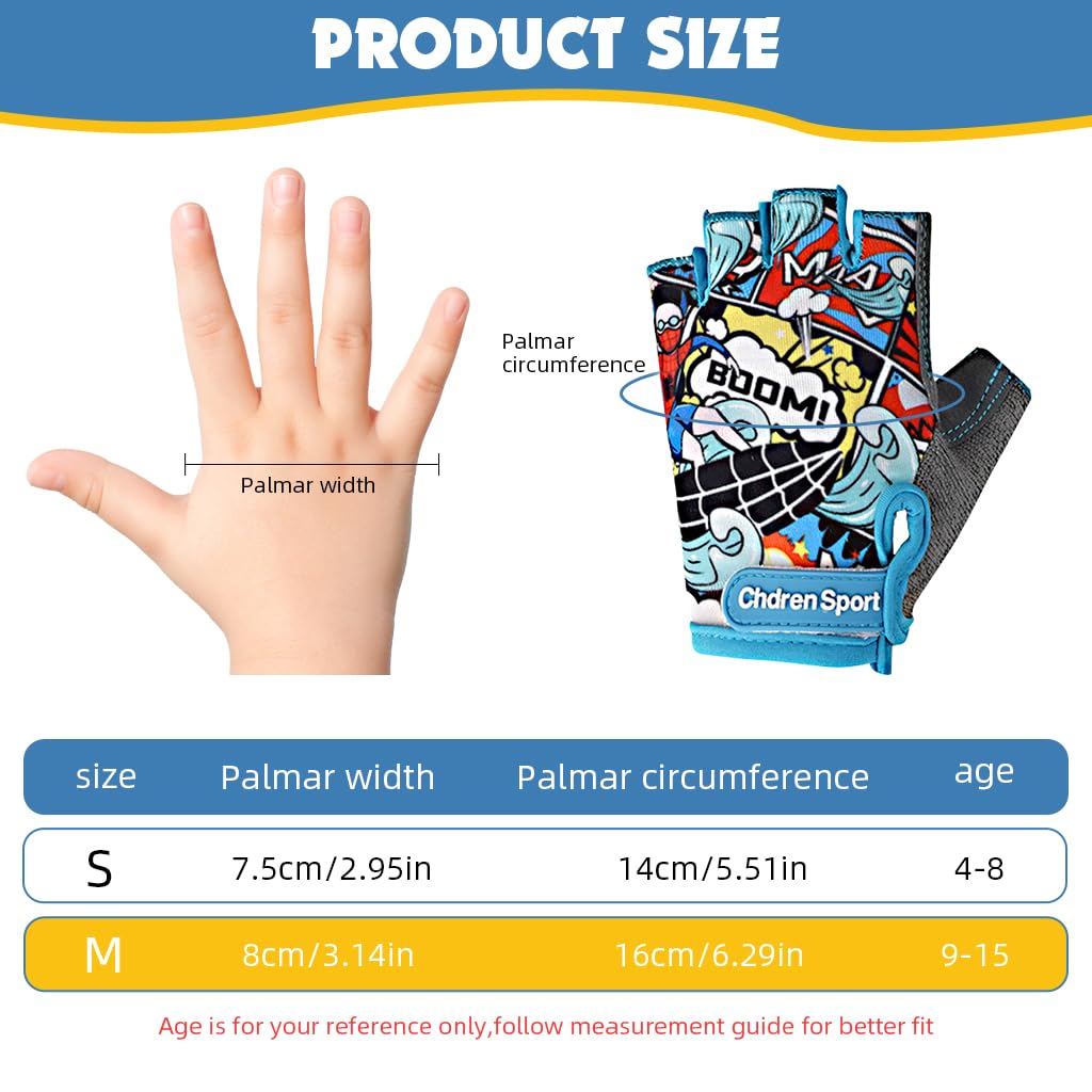 PROBEROS Kids Bike Gloves for Cycling and Outdoor Sports featuring Breathable Fabric | 2PCS