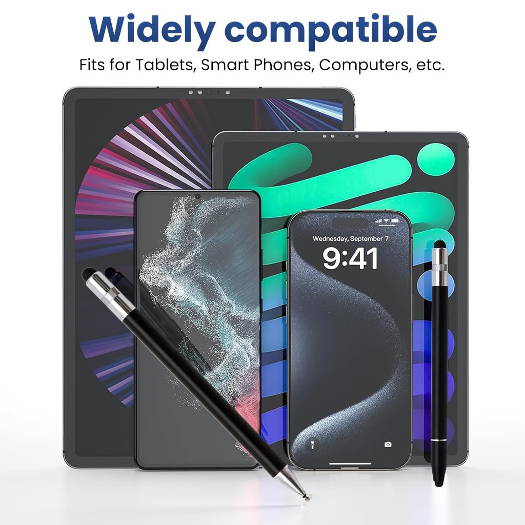 ZORBES Stylus Pen for Touch Screens with 4 Interchangeable Tips and Aluminum Body | Universal for iOS and Android