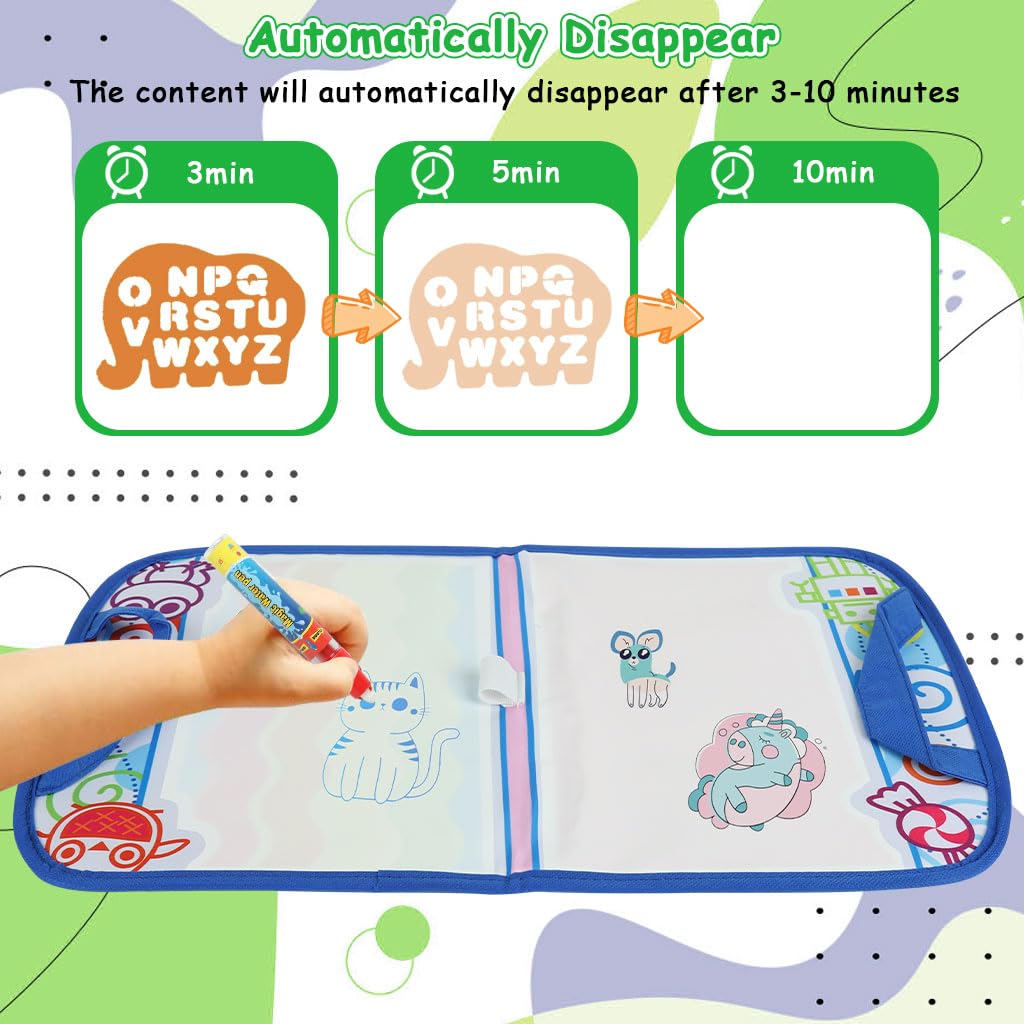 PATPAT Magic Water Doodle Book 50×25cm with Foldable Travel Design for Kids 2–5 Years