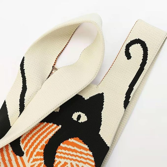 Zibuyu Wristlet Bag for Women featuring Tulips Floral Knit and Soft Polyester Fabric 20x35cm