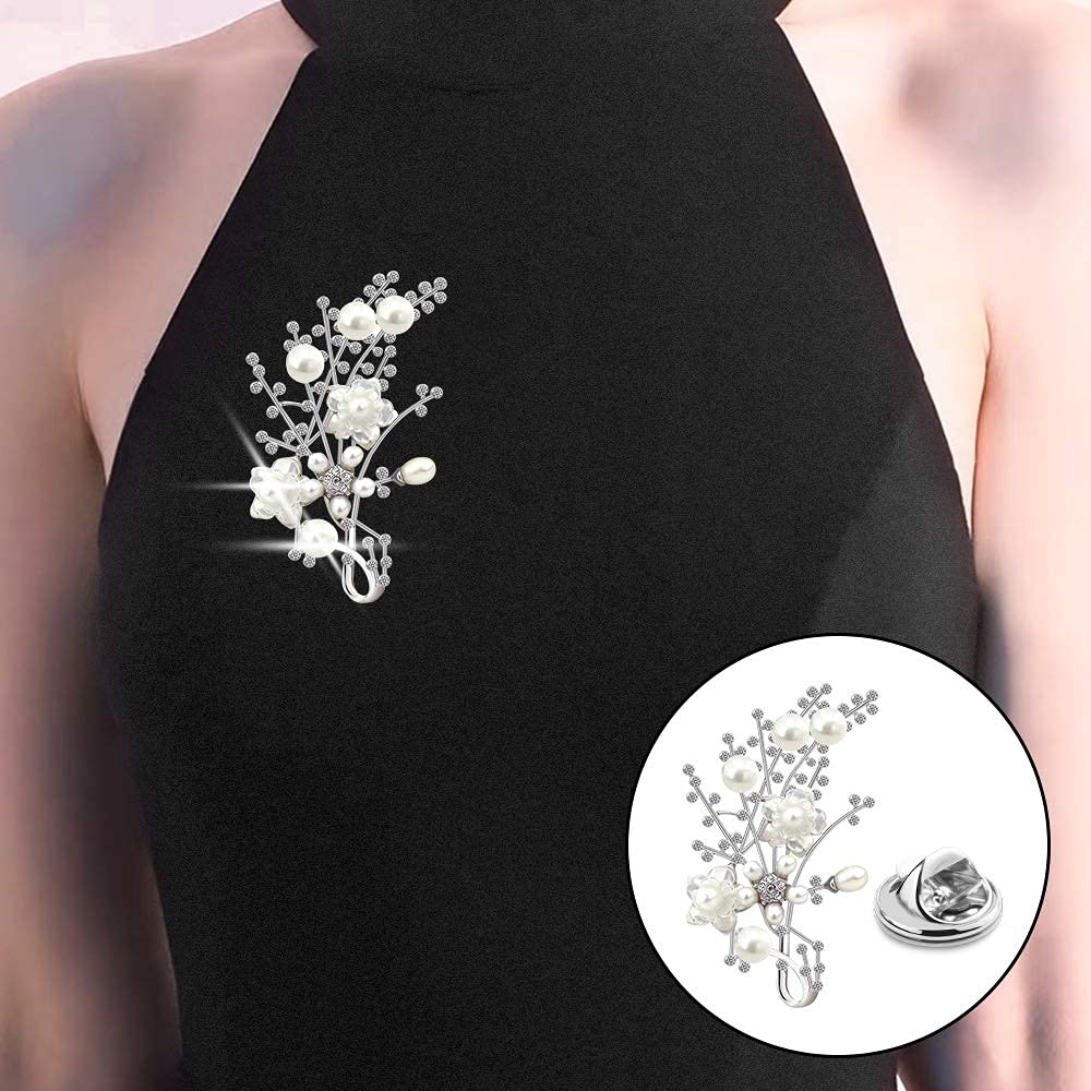 MAYCREATE Metal Pin Backs for Badges and DIY Brooches with Spring Fastener | 50PCS Silver