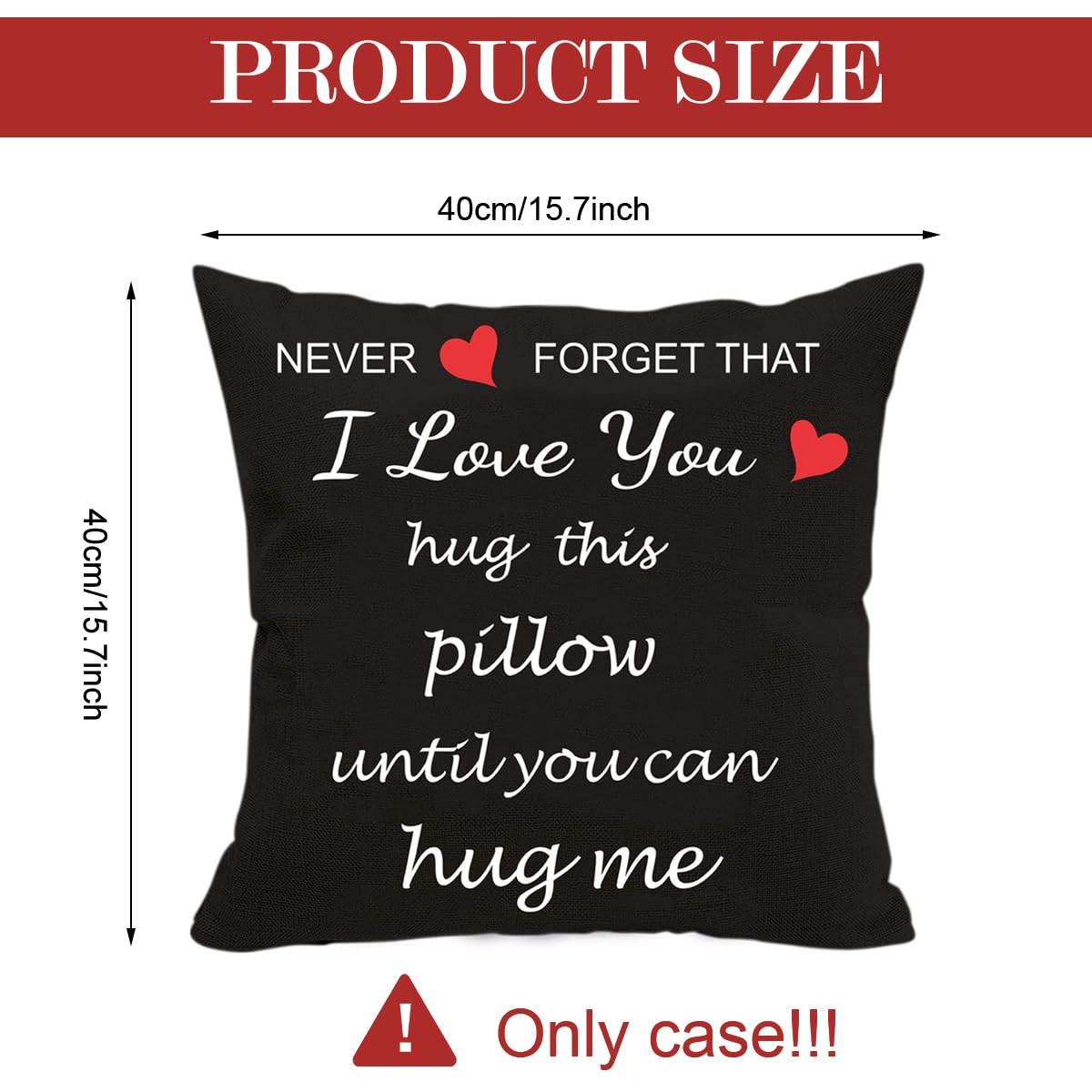 HASTHIP Valentine Pillow Cover for Girlfriend featuring 15.7x15.7 in Flax Fabric | Romantic Home Gift