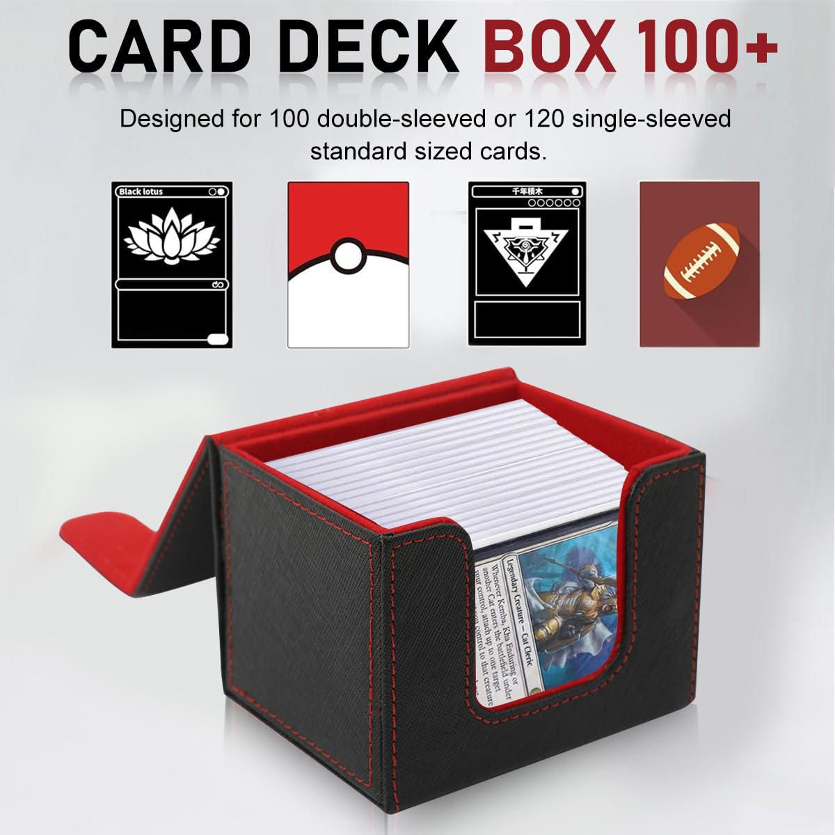 PATPAT Cards Organizer Box for Casino and Tabletop Games with Magnetic Closure | PU Hard Shell 104x85x80mm Storage Holder