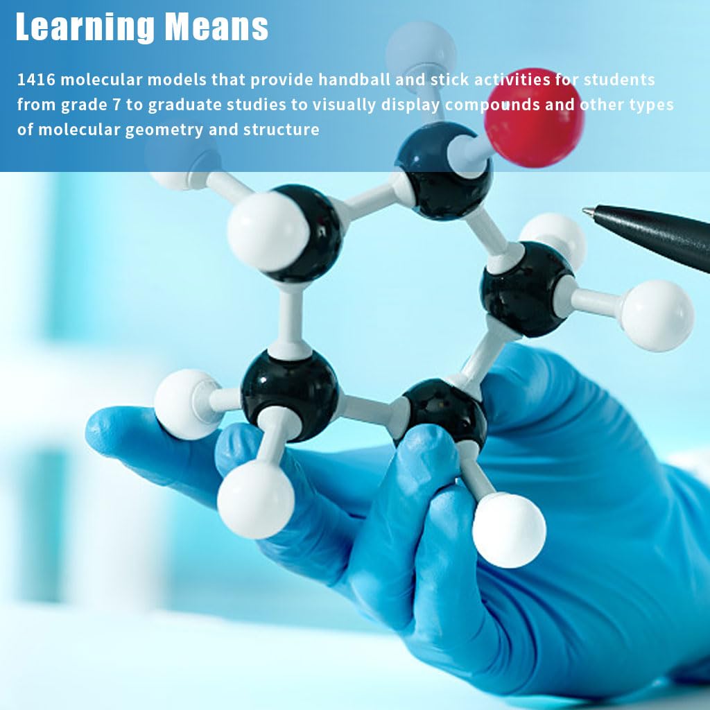 PATPAT Chemistry Molecular Model Kit 267 pcs for Teaching with Ball and Stick Design | Science Learning Set