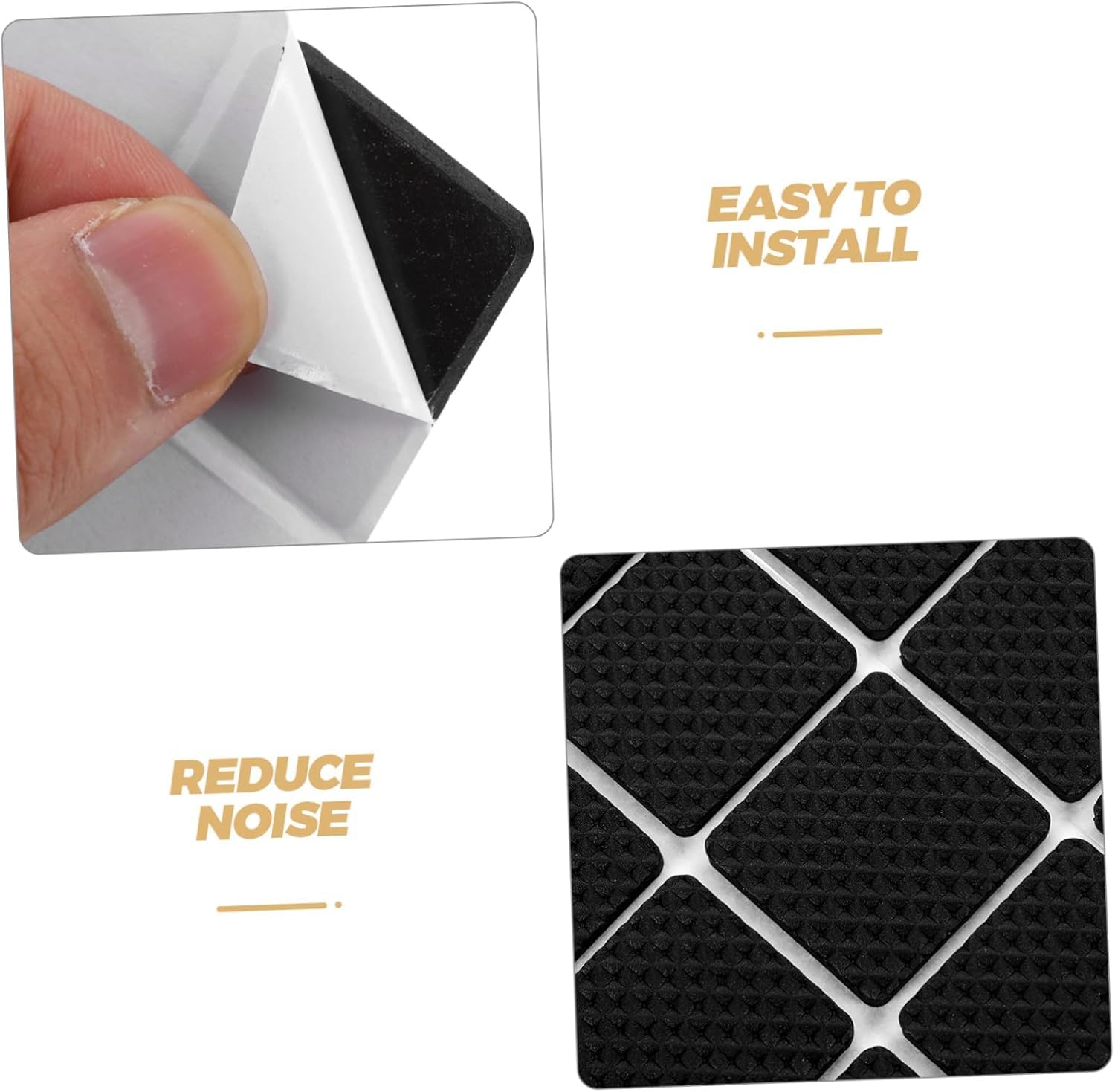 ZIBUYU Chair Leg Floor Protectors for Furniture | 30 pcs Self Adhesive Non Slip Black Pads