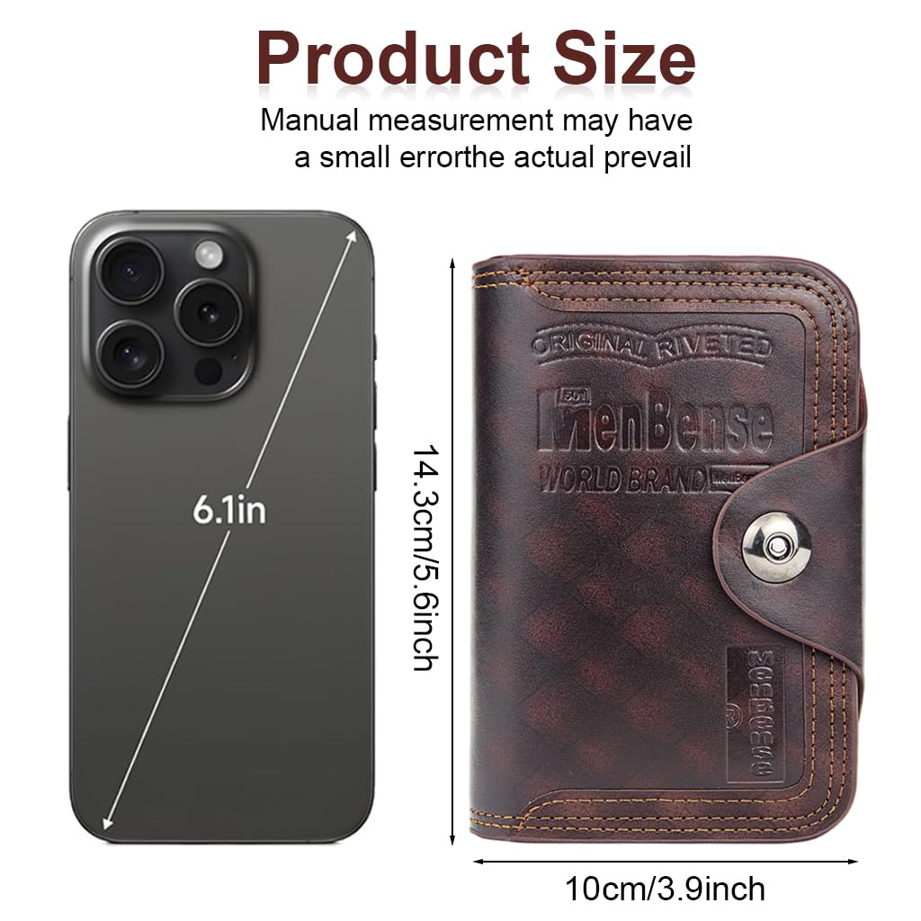 GUSTAVE Leather Wallet for Men with RFID Blocking featuring 10 Card Slots and Cash Binder