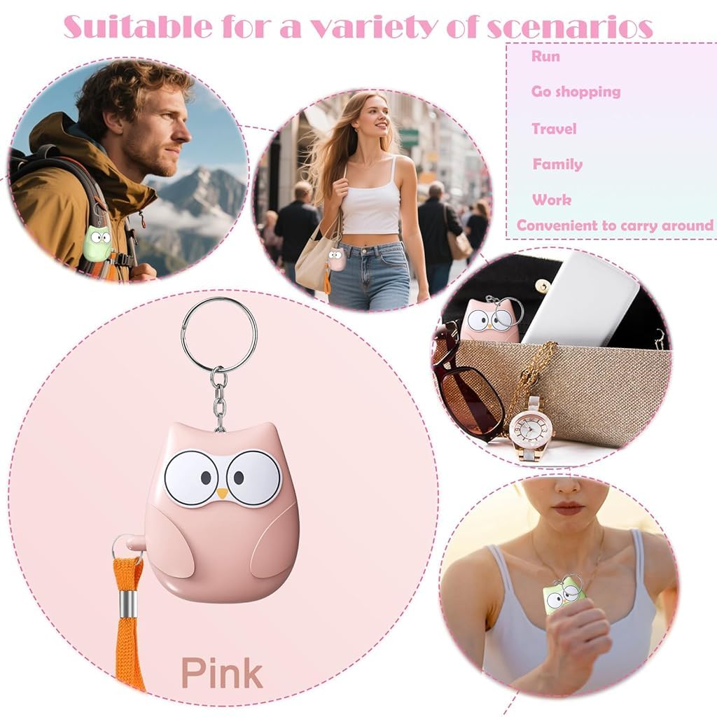 Serplex Personal Alarm Keyring for Self Defence with 130db Siren and Pin Trigger | LED Light