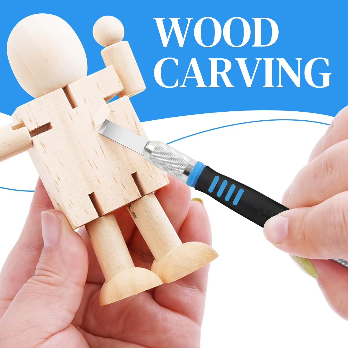 Serplex Craft Cutter Kit for DIY Projects with 16Pcs SK5 Steel Blades and Rubberized Grips