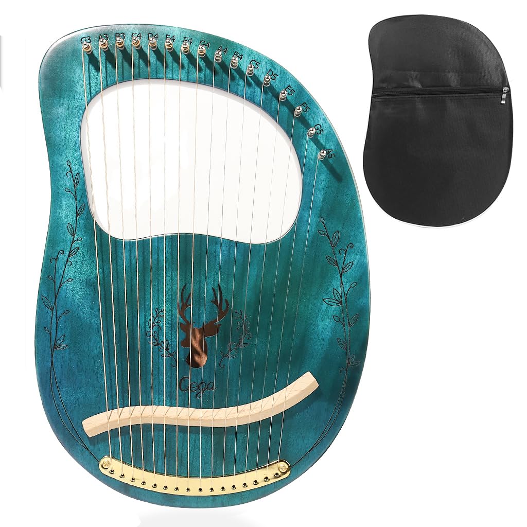 PATPAT Harp Instrument for Beginners with 16 Strings and Mahogany Body | Portable Lap Lyre