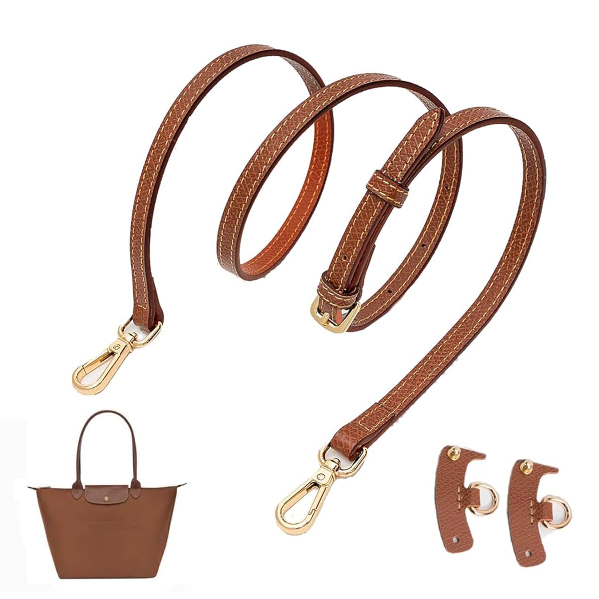 PALAY® Shoulder Strap for Bag Fashion Shoulder Strap for Crossbody Bag Brown Satchel Shoulder Strap 47'' Adjustable eQuick Release Shoulder Strap Bag Modification DIY Shoulder Strap Kit