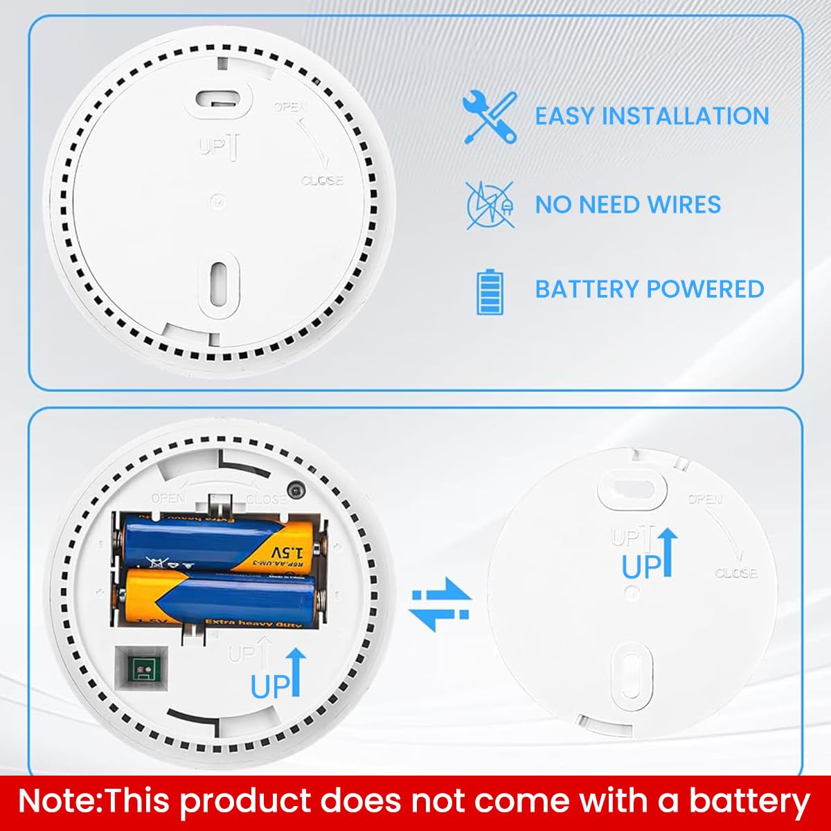 Serplex Carbon Monoxide Detector for Home and Kitchen with Digital LCD Display 3PCS | 90dB Alarm
