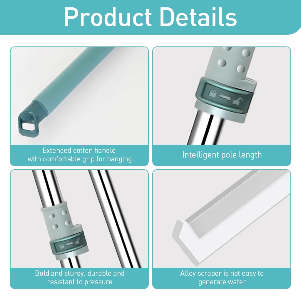 HASTHIP Wiper Mop for Floor Cleaning with 19.6 in Blade and 180° Rotatable Handle | Silicone Floor Wiper