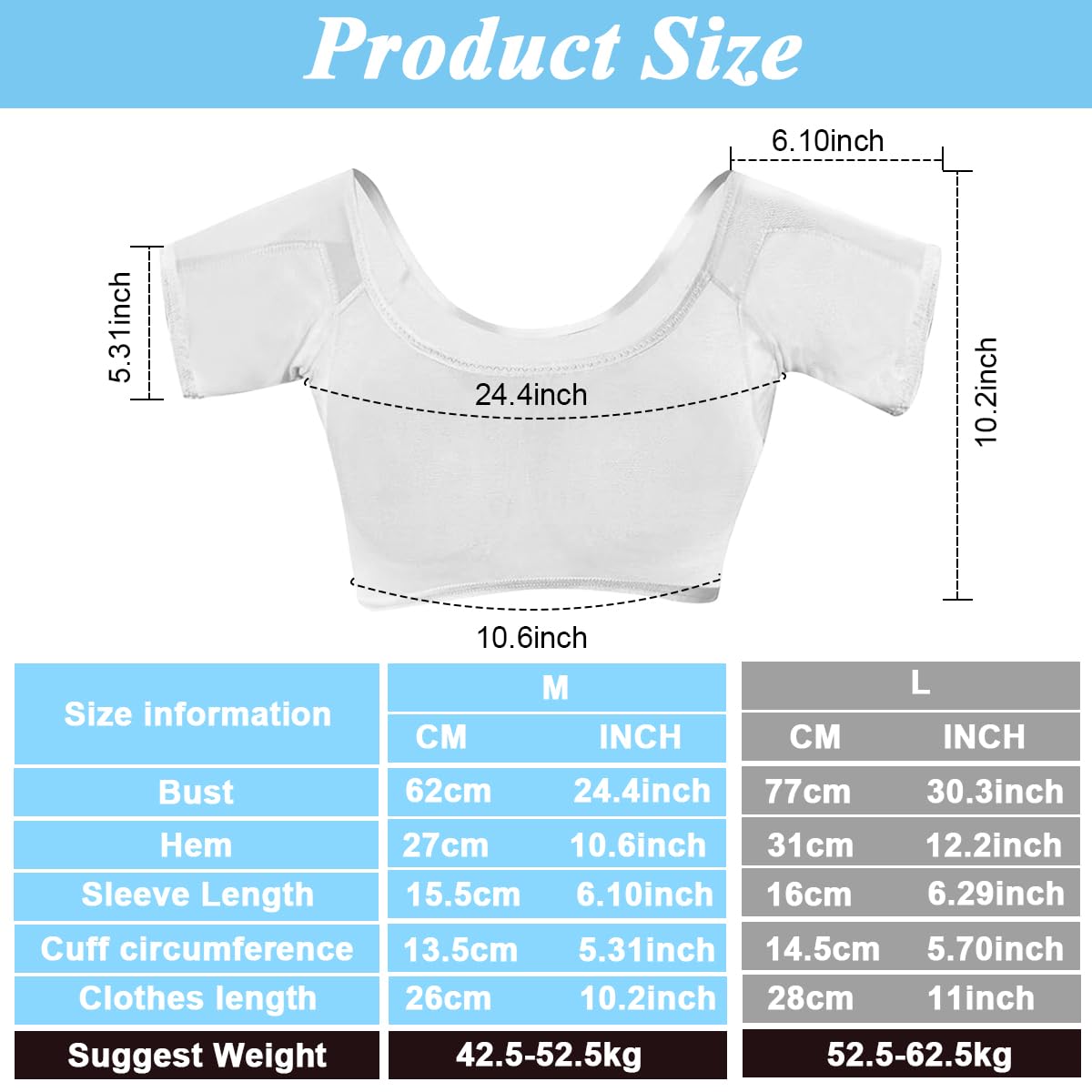 MAYCREATE® Sweat Pads for Underarms Women Breathable Sweat Proof Vest Sheer Mesh Armpit Pad Underarms Pad for Women, Washable & Reusable - Size L