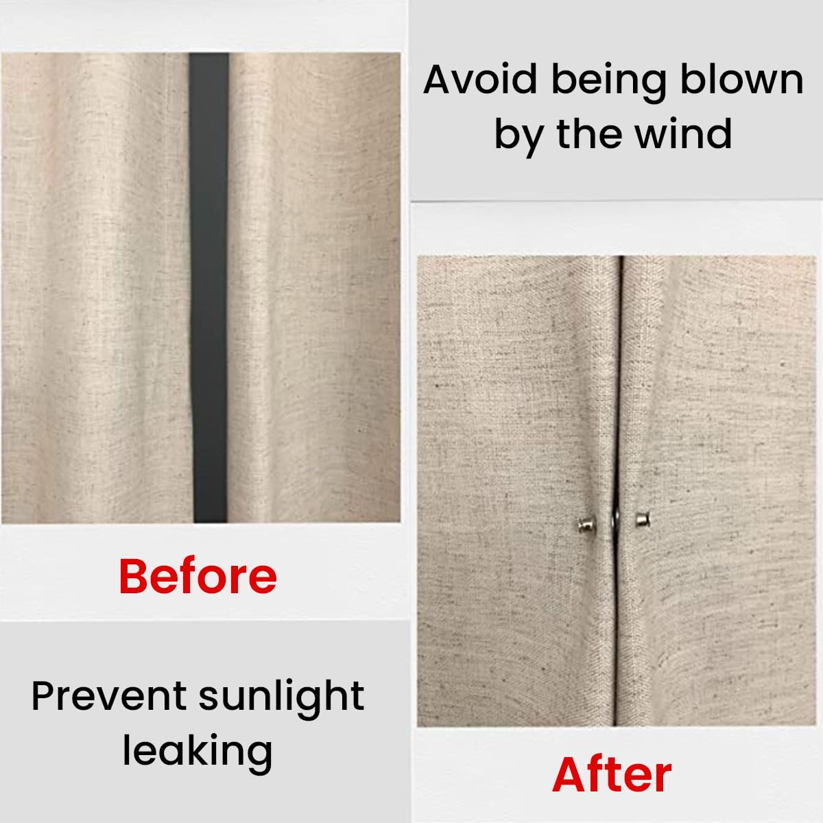 HASTHIP Curtain Magnets Closure with Tack for Heavy Velvet and Suede Drapes | 5 Pairs Holdback Buttons