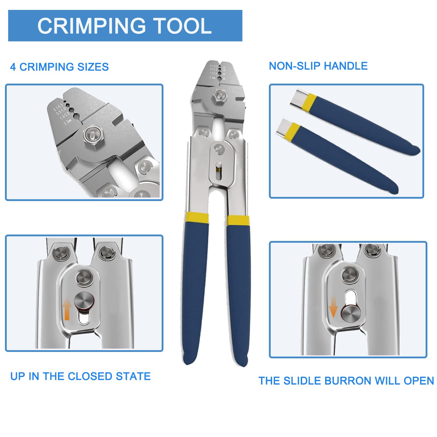 Serplex® Up To 2.2mm Wire Rope Crimping Tool Swaging Tool Swager Crimper Fishing Crimping Tool Swaging Tool 1.2/1.5/2mm Aluminum Double Barrel Ferrule Crimping Loop Sleeve Kit Cable Crimper Tool