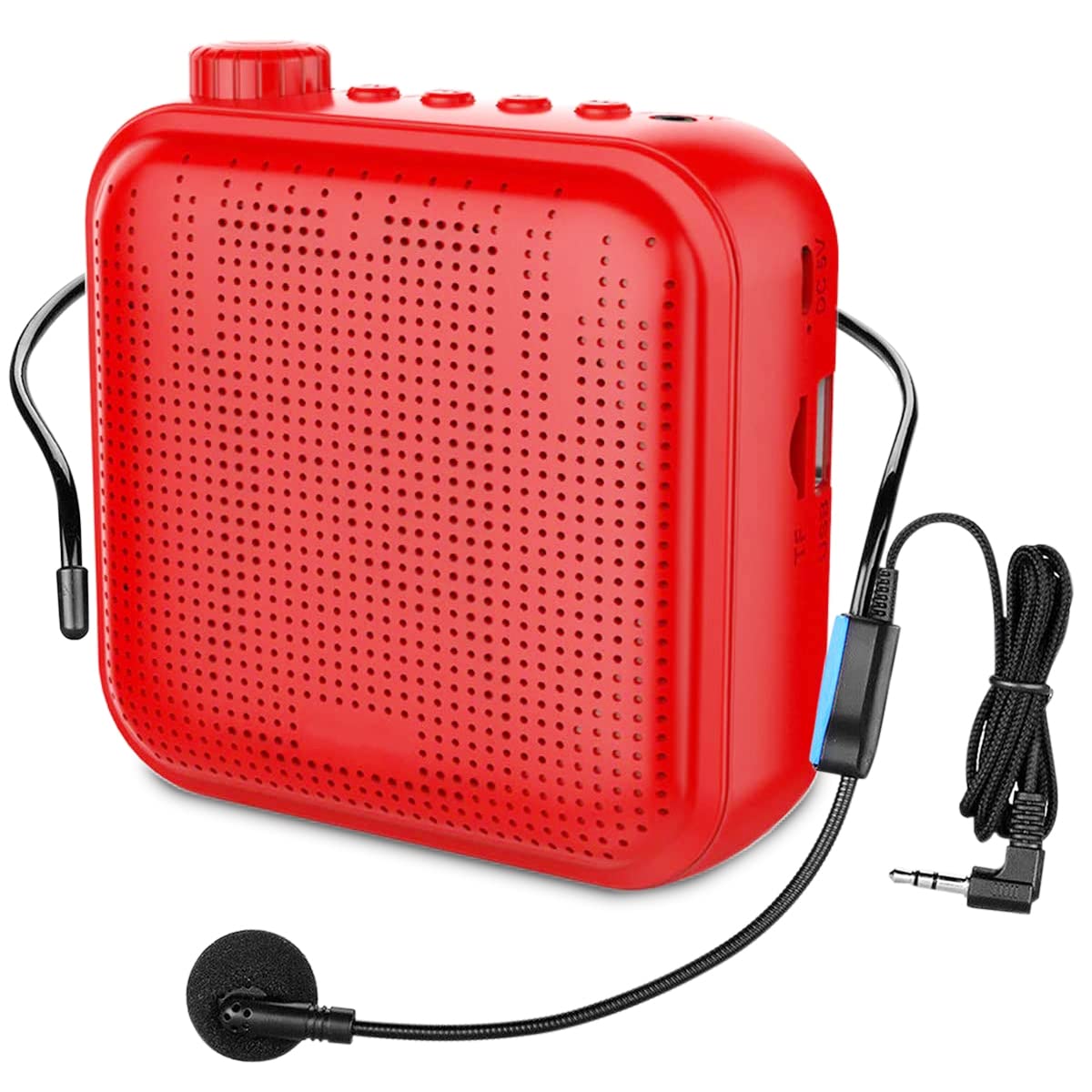 ZORBES  Voice Speaker Set, Voice Microphone Amplifier for Teachers, Support TF Card/Flash Drive, USB Voice Speaker for Teachers, Tour Guide, Coach (Red 15W 2200mAh)