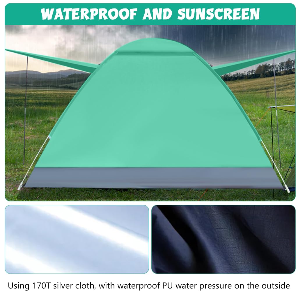 Proberos Camping Tent for Outdoor Trips with 3 Second Pop Up Setup and Dual Doors | 96x78x51 Emerald Green