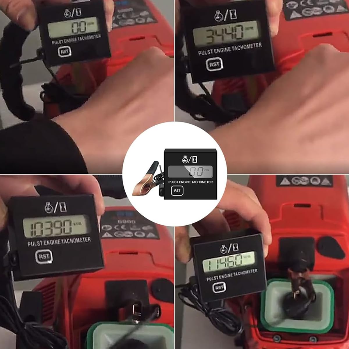 Serplex RPM Meter Digital Tachometer for Engines with LCD Display and Button Control | Portable Waterproof Design