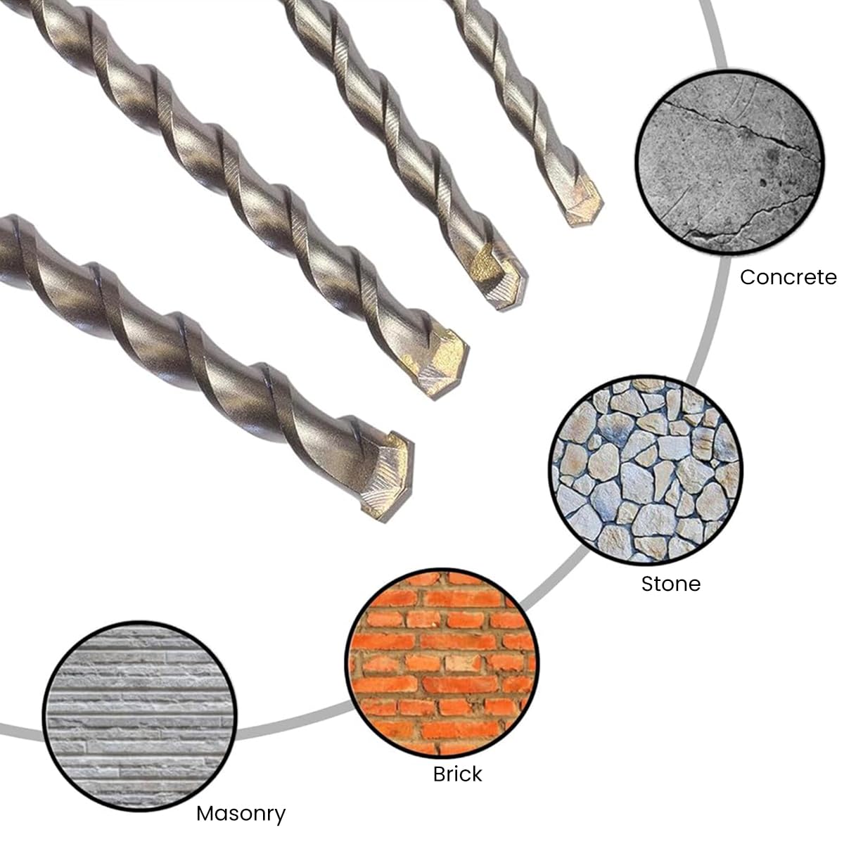 Serplex Alloy Twist Drill Bit Set for Concrete and Metalwork 4pcs 35cm | SDS Plus Shank