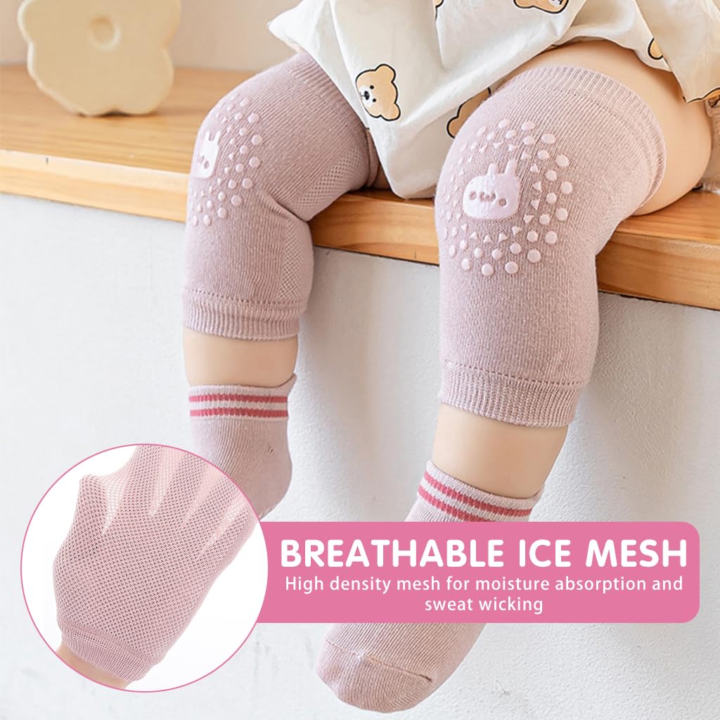 SNOWIE SOFT Baby Socks Set for Crawling and Walking with Non Slip Tabs and Knee Sleeves | Cotton for Newborn to 3 Years