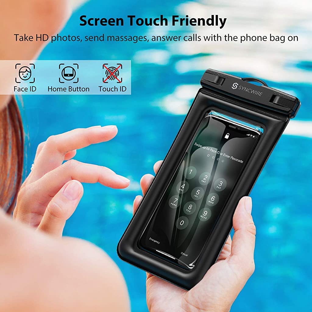 ZORBES Waterproof Phone Case for 7.2 in Smartphones with Dual-layer Floating Air Bag | Clear Double-side Window and Safety Lock for Swimming and Beach