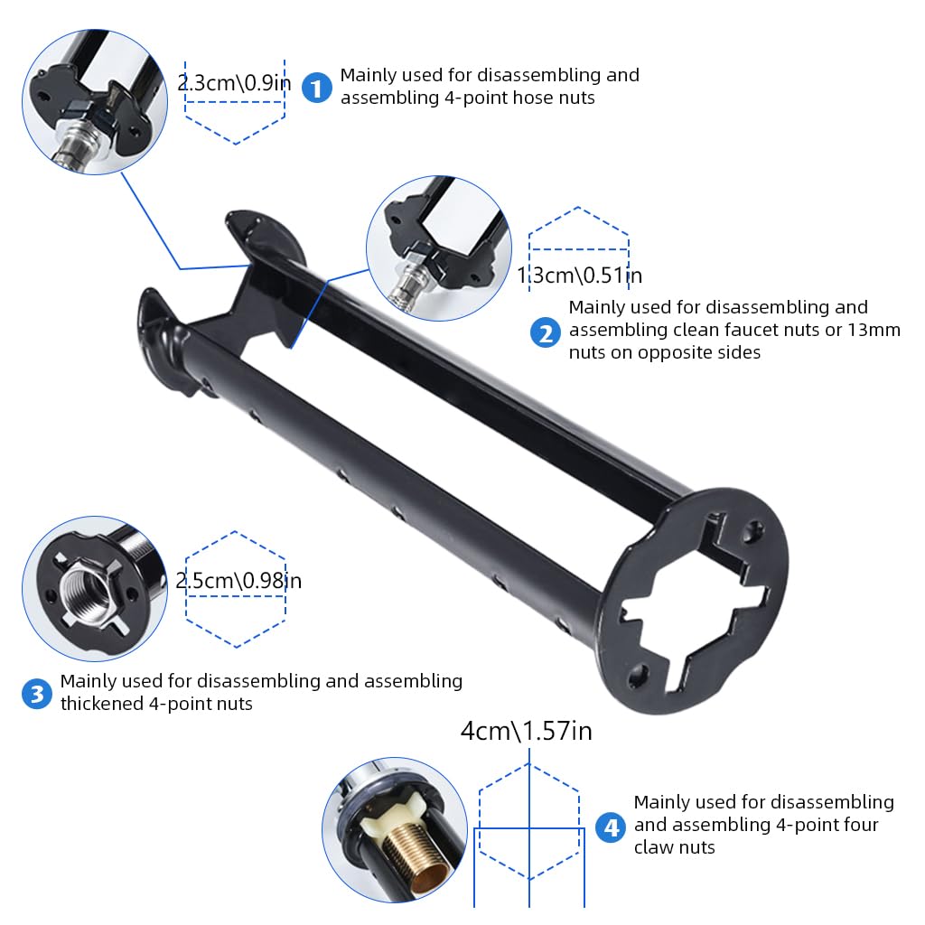 Serplex Sink Wrench for Plumbing Repair with Dual Head Design and Carbon Steel Build | 2Pcs Set