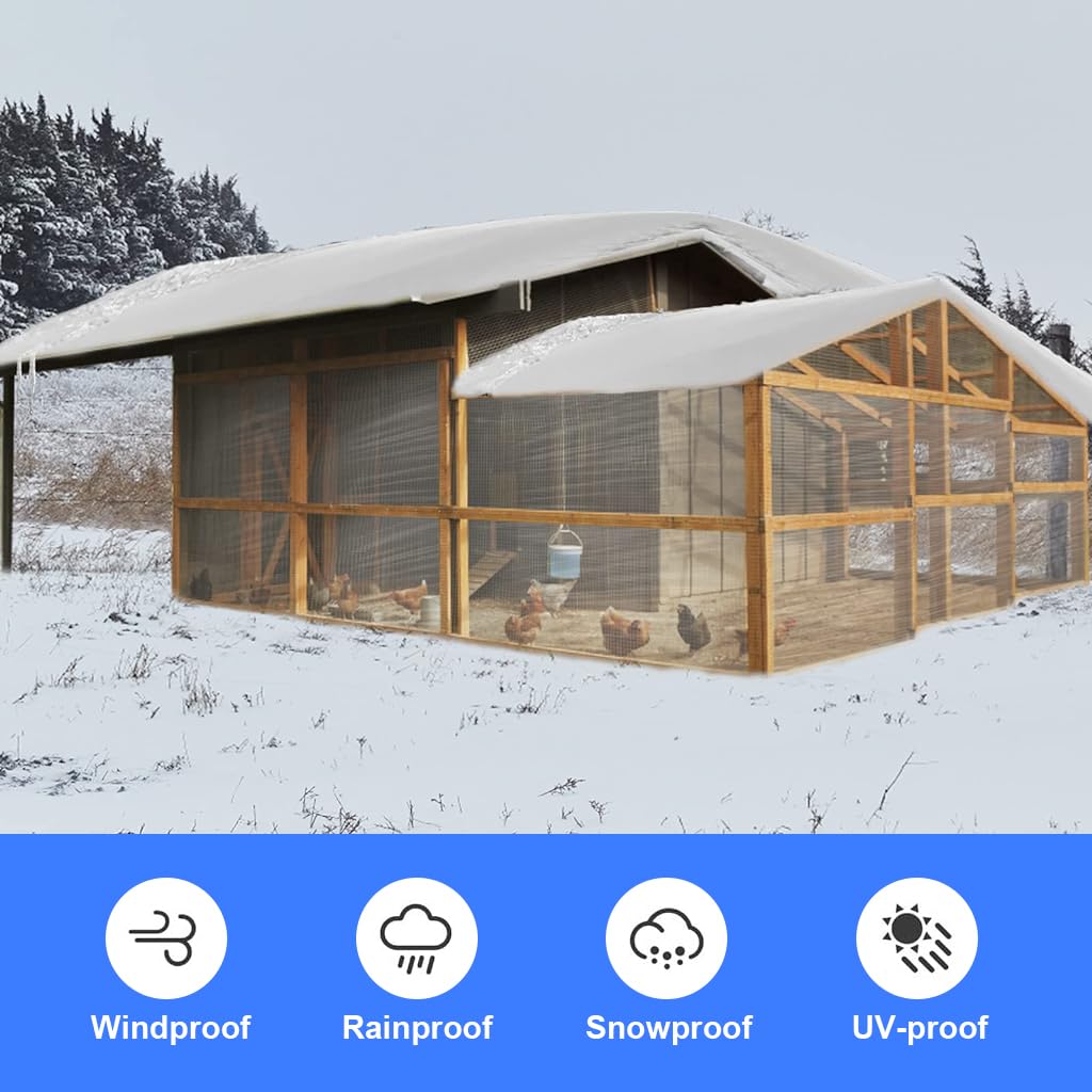 HASTHIP Tarpaulin Sheet for Camping and Cargo Protection with Reinforced Eyelets 9.8×6.7 ft Waterproof Polyethylene Cover | Clear Heavy Duty Rainproof Tarp