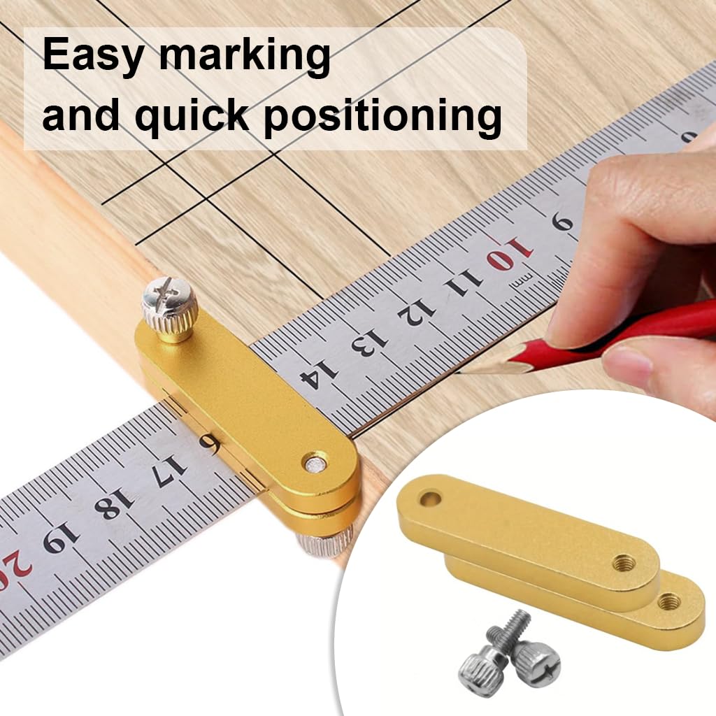 Serplex Sliding Stop for Steel Ruler with Ergonomic Locking System and Aluminum Alloy Build | Ideal for Woodworking and DIY Measuring Tasks