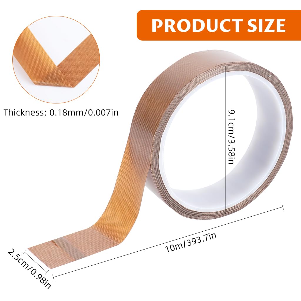 Serplex PTFE Coated Fiberglass Tape 25mm x 10m for Heat Sealing and 3D Printer Beds | Non Stick Surface