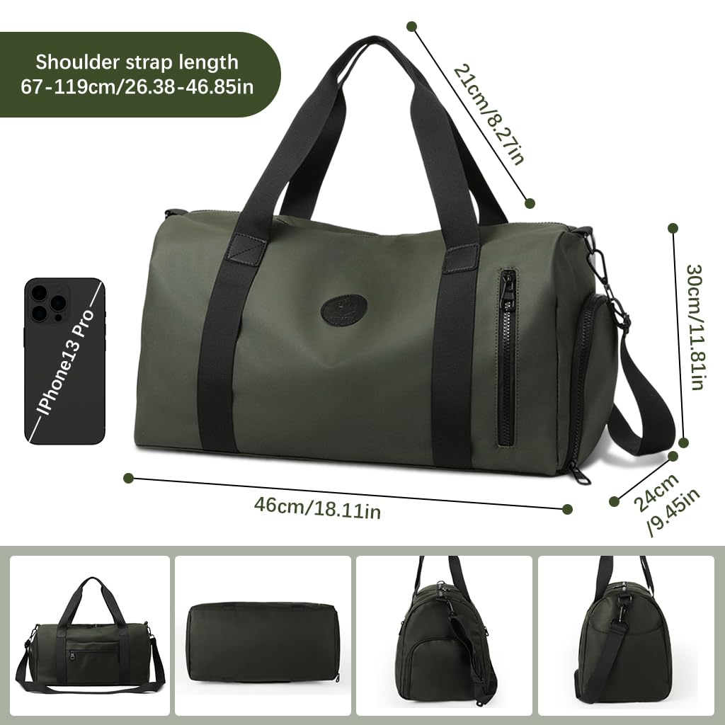GUSTAVE Gym Bag for Men with Footwear Compartment 46x20x26cm Waterproof Oxford Cloth | Travel and Fitness Duffle
