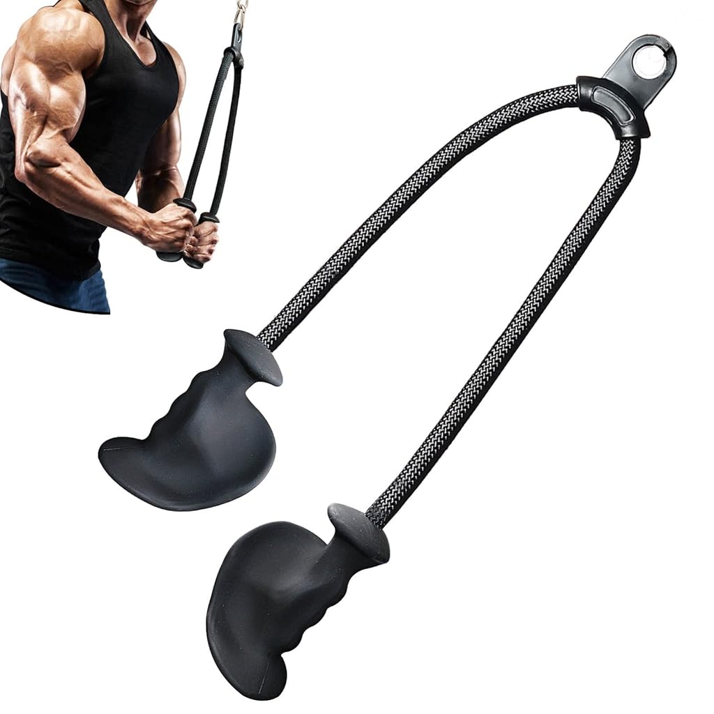 Proberos® Tricep Rope Pull Down Attachments with Ergonomic Grips, Ideal for Face Pulls, Bicep Curls, Deltoids Training, Home Gym Work Out Accessories for Home Gym Pulley Systems, Cable Machine