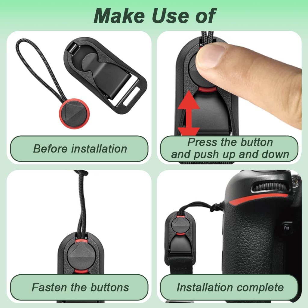 ZORBES Camera Quick Release Combo Buckle for DSLR and Mirrorless Cameras featuring Anchor Links | 6 Pcs Secure Click-In Click-Out Design