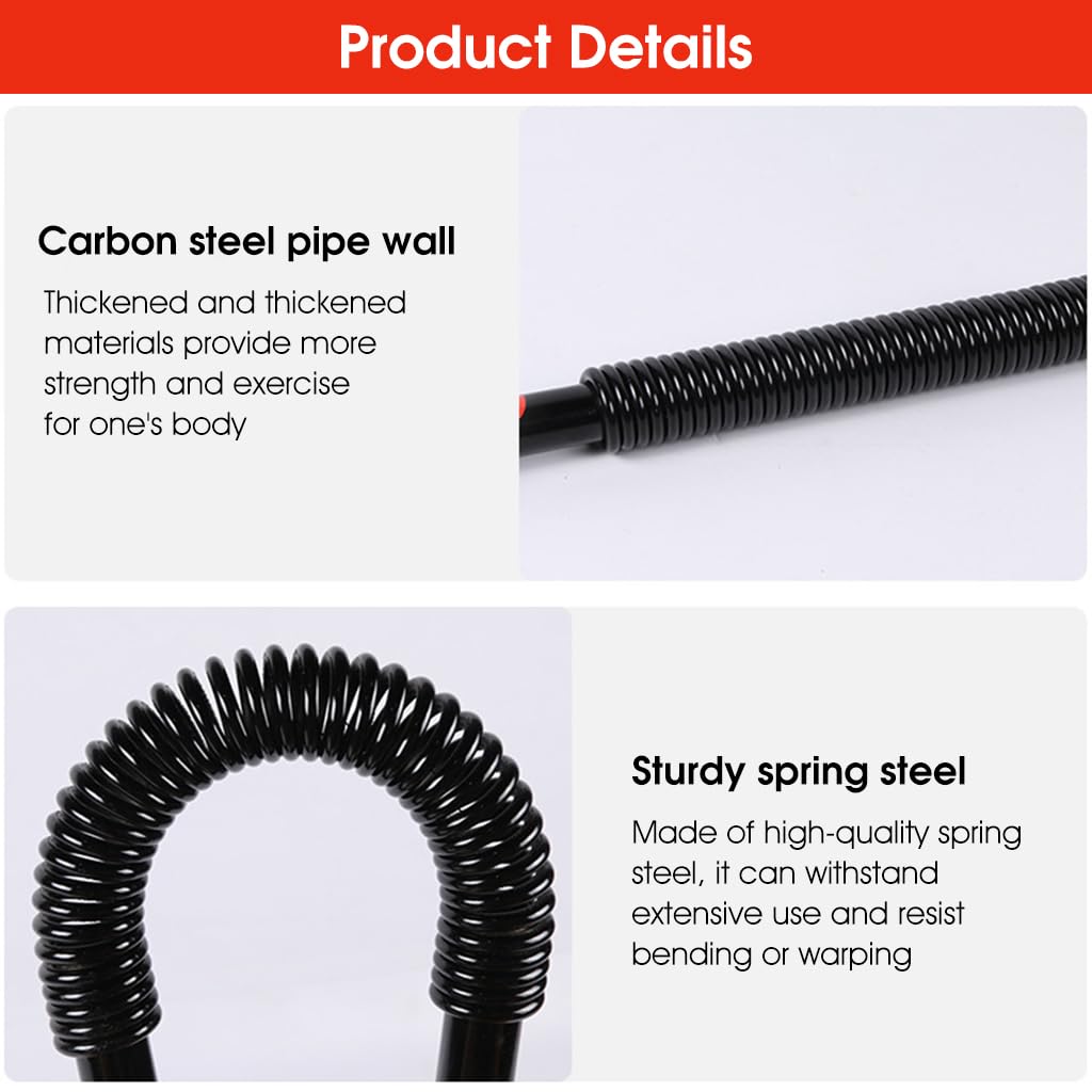 Optifit Power Twister Bar for Chest Arms and Shoulders with 40kg Resistance | Carbon Steel Construction and Rubber Grip