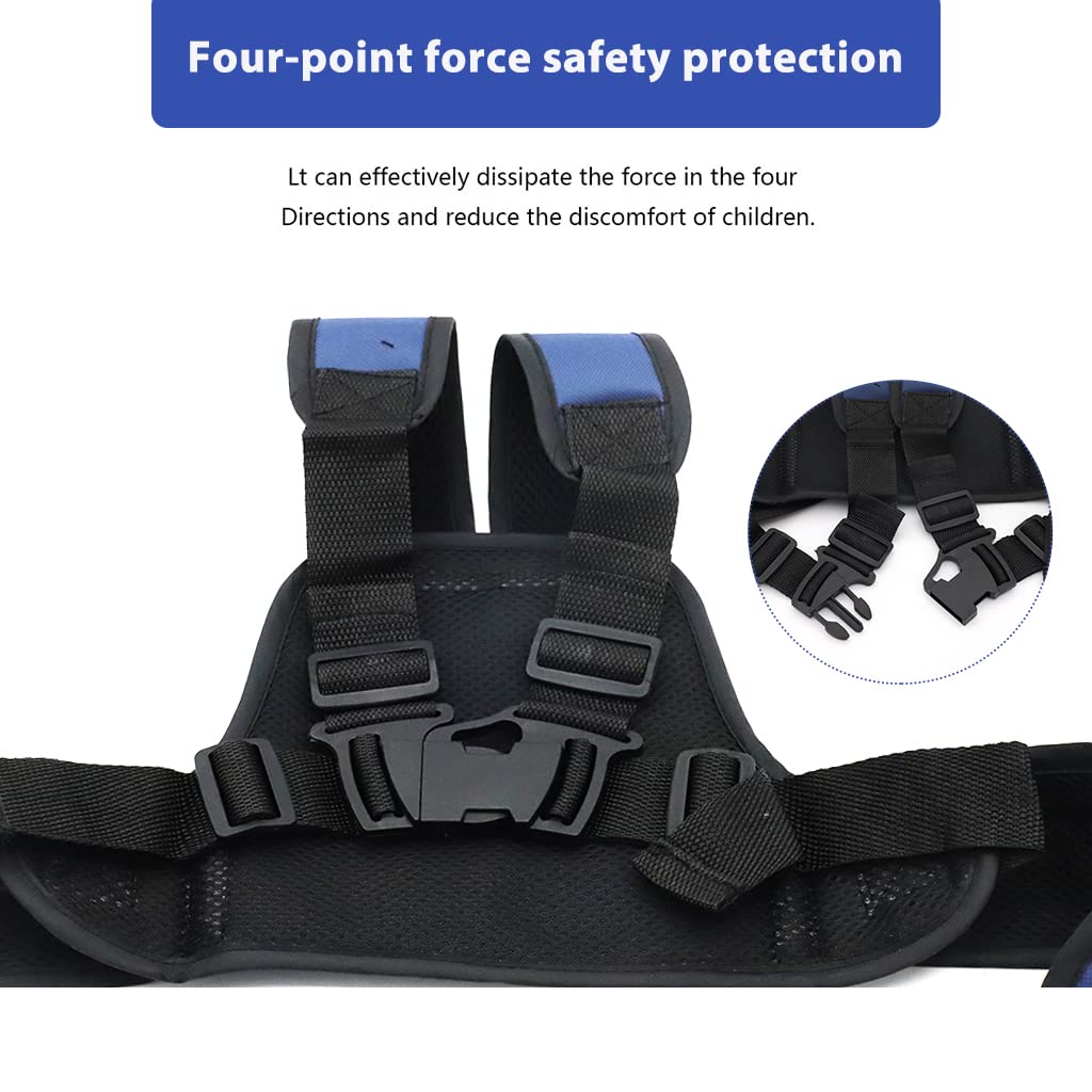 SNOWIE SOFT Kids Safety Belt for Two Wheeler with 4 Straps Quick Release Buckle | 3 PCS Adjustable Polyester Harness for Children 2–12 Years