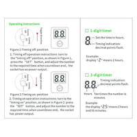 Serplex® Timer Socket Three Pin Plug Socket Timer Digital Timer Outlet Timer Plug for 2-prongs Power Outlet, Smart Socket with Auto Timer Programmable Digital Timer Switch with 3pin Plug Socket