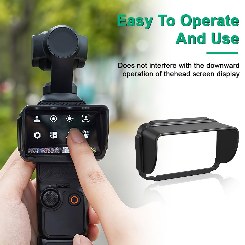ZORBES Sun Shade for DJI Osmo Pocket 3 featuring Snap On Anti Glare Hood | Outdoor Filming Accessory