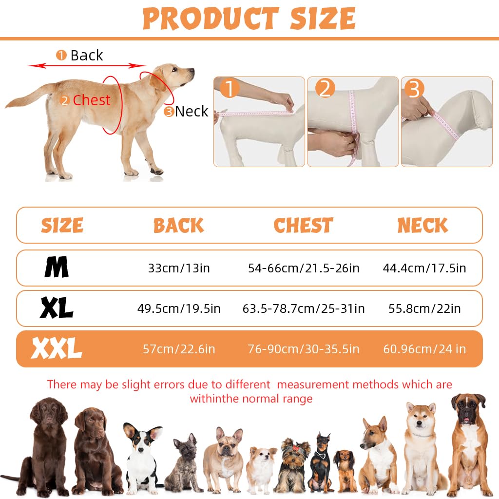 Qpets Dog Rain Coat for Outdoor Hikes with Clear Wide Brim Hood and Reflective Rim | 3 PCS XXL