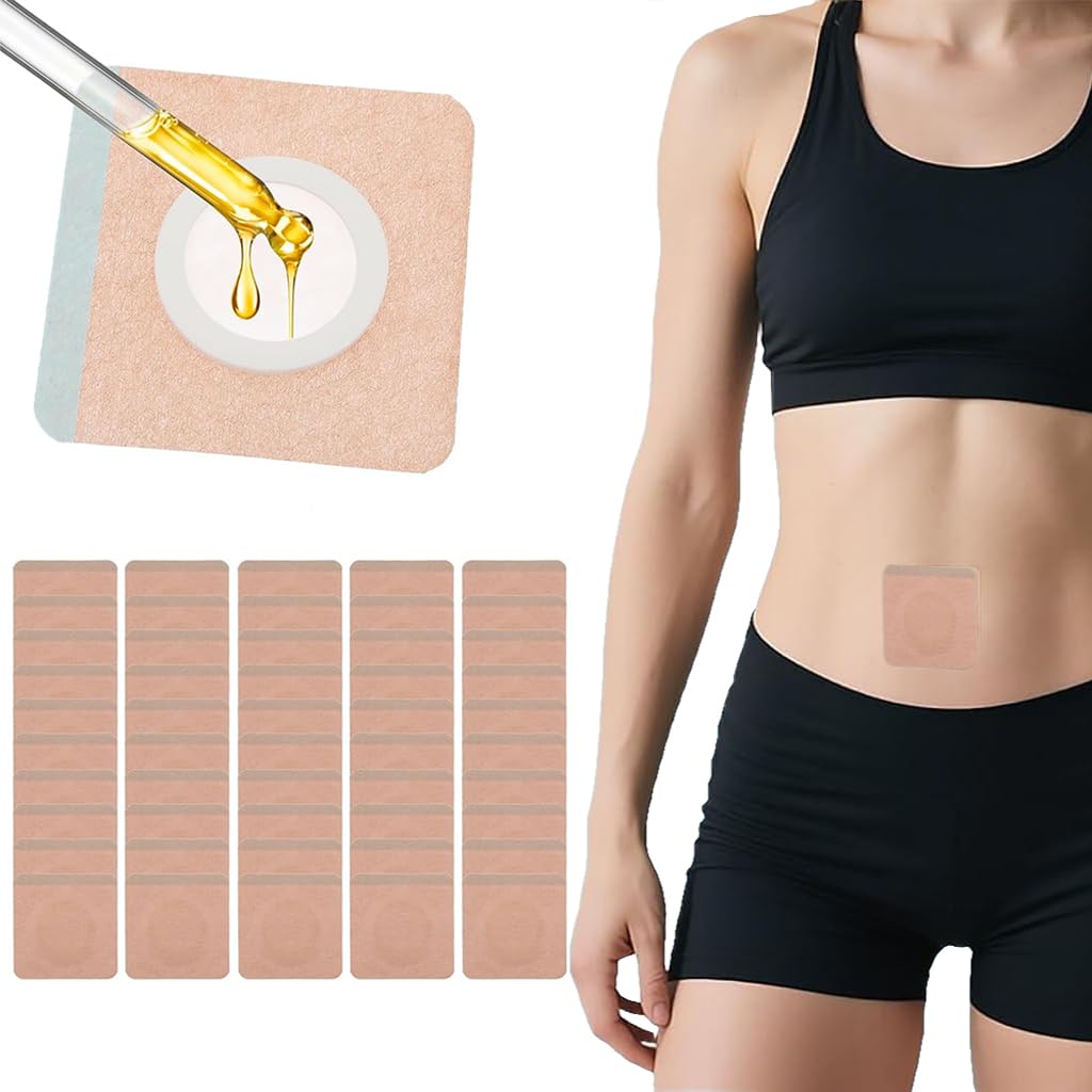 ZIBUYU Castor Oil Belly Button Patches for Home Therapy with High Absorbency Organic Cotton